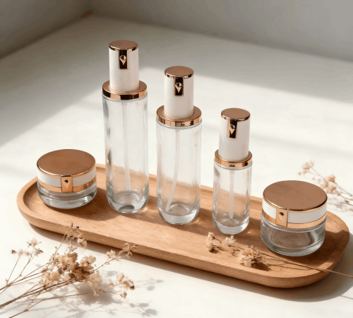 30‑100ml Two‑Tone Straight Glass Skincare Set