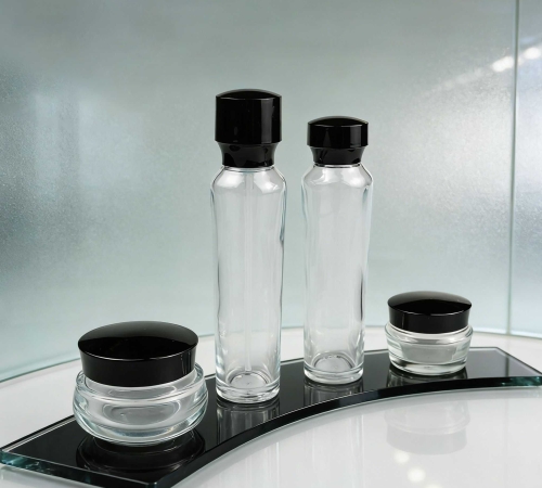 60‑120ml Waisted Cylinder Glass Skincare Set