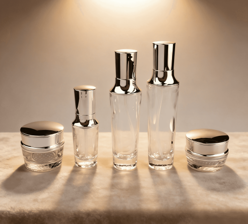 30‑120ml Curved Waist Glass Skincare Set