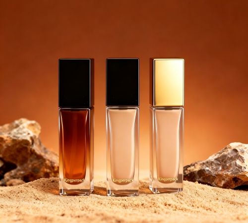30‑40ml Tall Recessed Square Glass Foundation Bottle