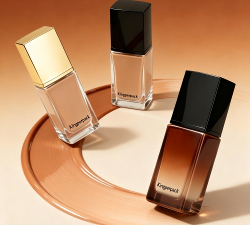 30‑40ml Square Recessed Glass Foundation Bottle