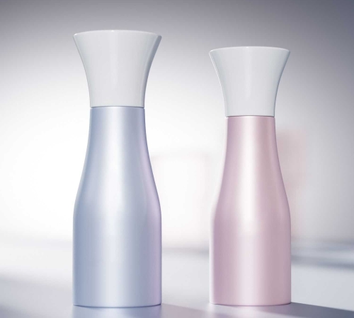100‑150ml Hourglass Curved Glass Cosmetic Bottle with Flared Trumpet Pump Cap