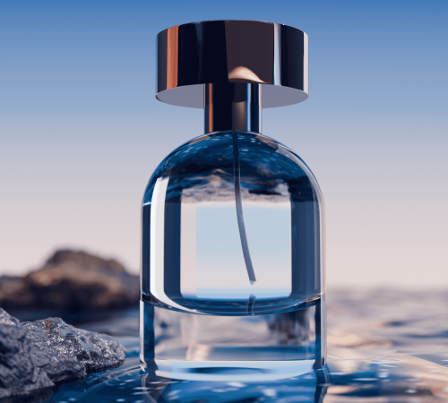 50‑100ml Dome Top Heavy Bottom Clear Glass Perfume Bottle With Spray Pump