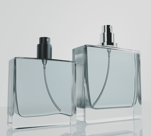50‑100 ML Square Concave Panel Heavy Base Glass Perfume Spray Bottle
