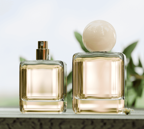 30‑100 ML Double‑Layer Square Heavy Base Perfume Glass Bottle with Ball Resin Cap