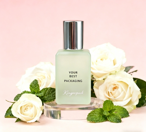 30‑100 ML Matte Frosted Flat Square Glass Perfume Bottle with Metal Spray Cap