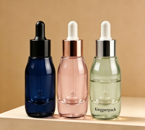 30‑50ML Minimalist Round Bulb Glass dropper Bottle for Face Serum & Essential Oil