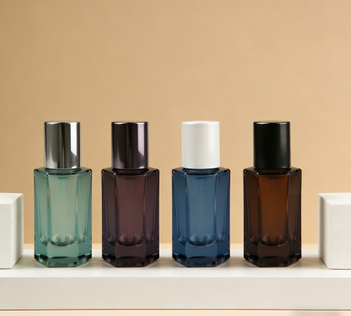 50‑80ML Faceted Octagon Glass Lotion Bottle for Serum & Skin Care
