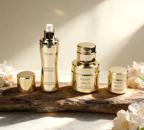 30‑120ML Curved Waist Glass Skincare Set