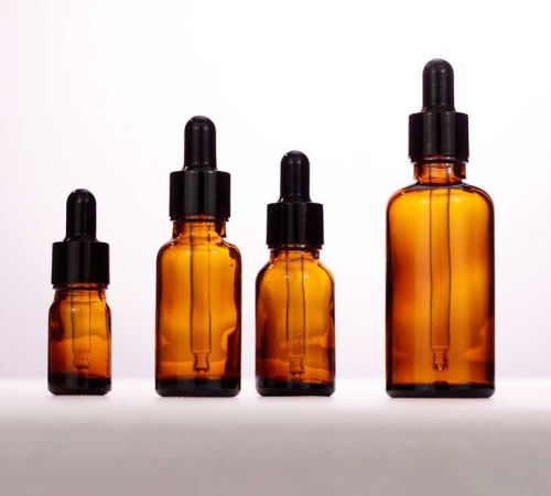 5‑50ML Amber Boston Round Glass dropper Bottle
