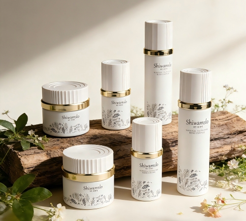 30‑120ML White Painted Glass Skincare Set