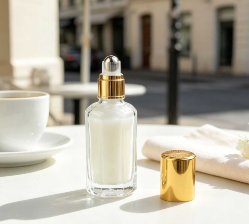 15‑60ML Clear Multi‑Faceted Octagon Glass Roller Bottle