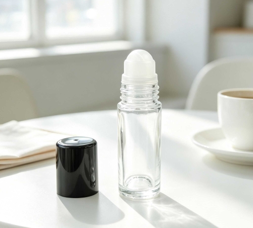 10‑50ML Clear Straight Cylinder Glass Roller Bottle