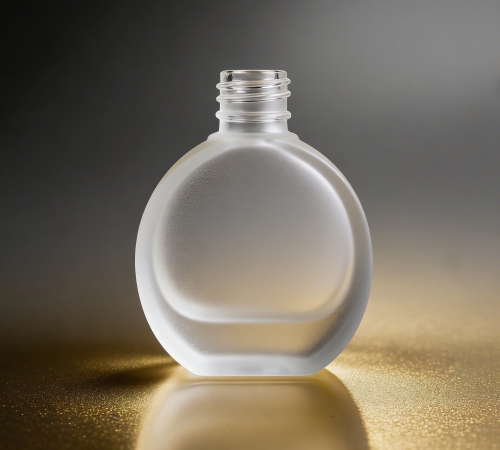 80ML Flat Oval Frosted Glass Bottle