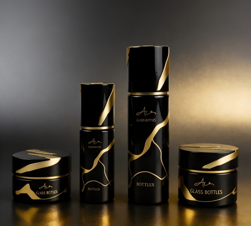 30‑120ML Black Gold Glass Skincare Set