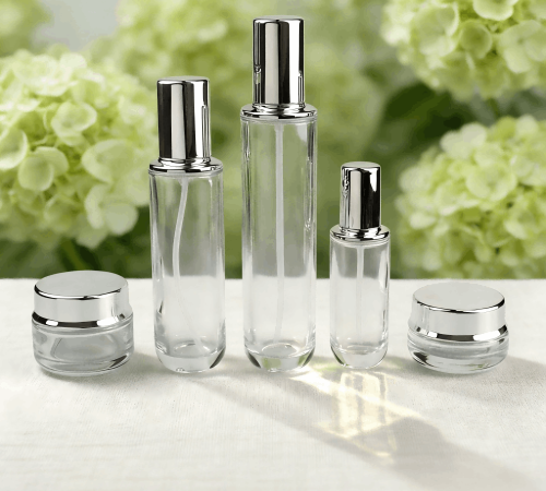 100‑50ml Clear Glass Skincare Bottle Jar Set