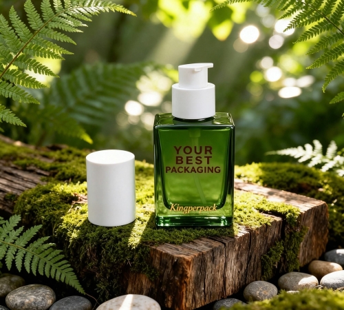 50ml Square Flat Glass Pump Bottle