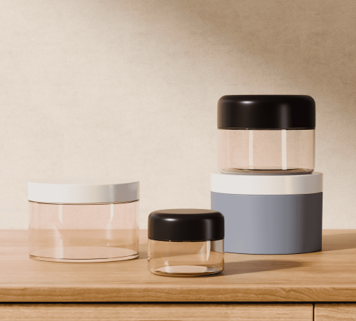 Multi‑Size Clear PET Wide‑Mouth Cosmetic Jars