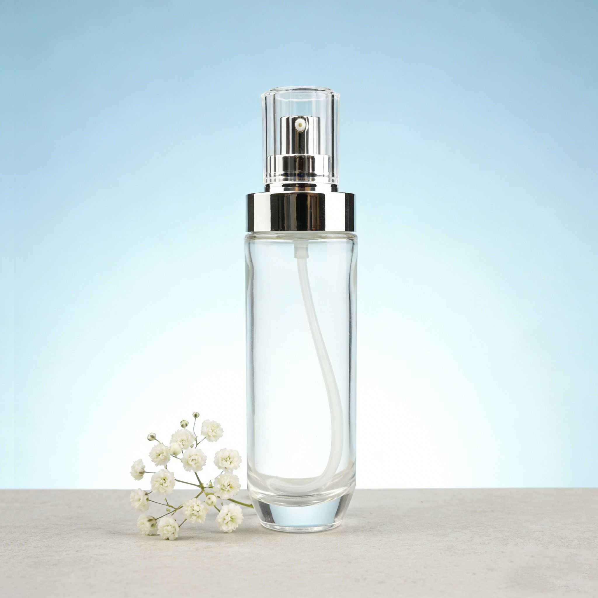 30‑120ml Straight Cylinder Glass Skincare Set