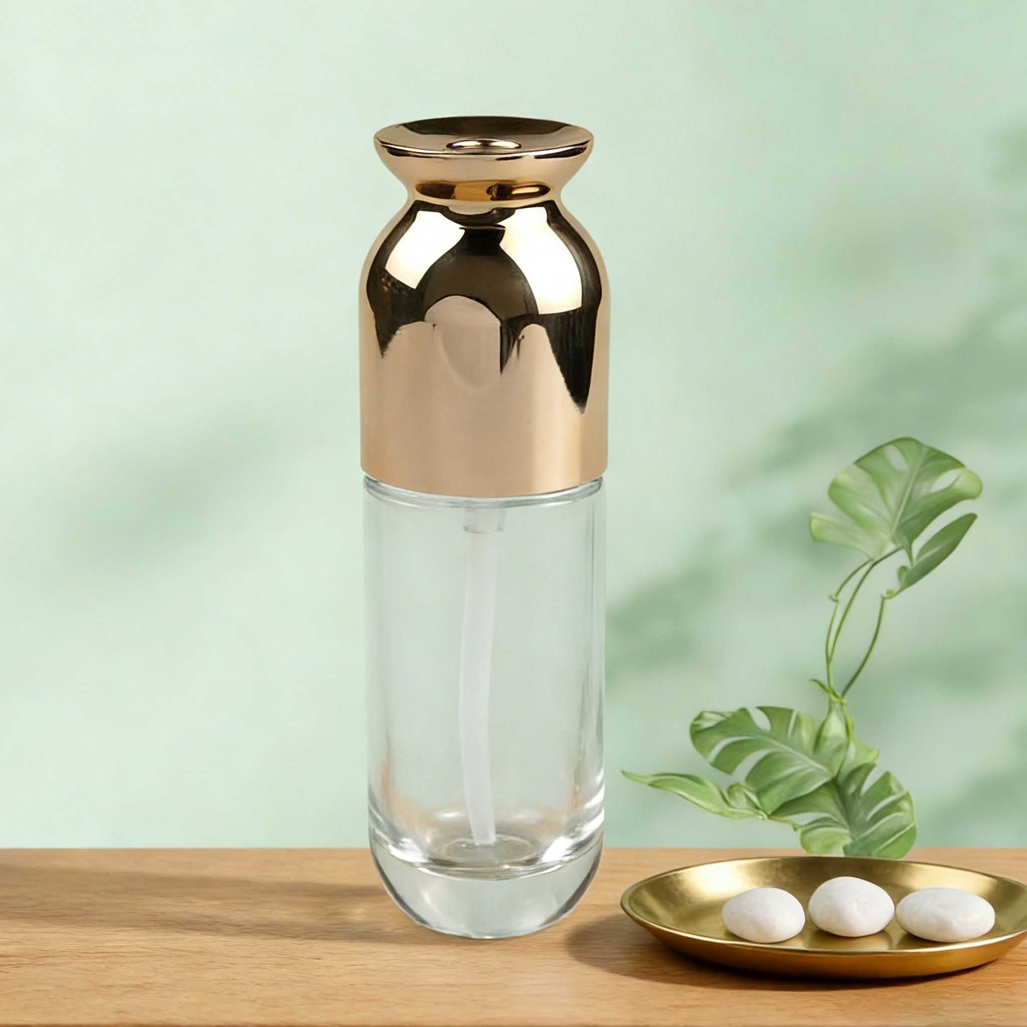 30‑120ml Luxury Rose‑Gold Glass Skincare Bottle & Jar Set