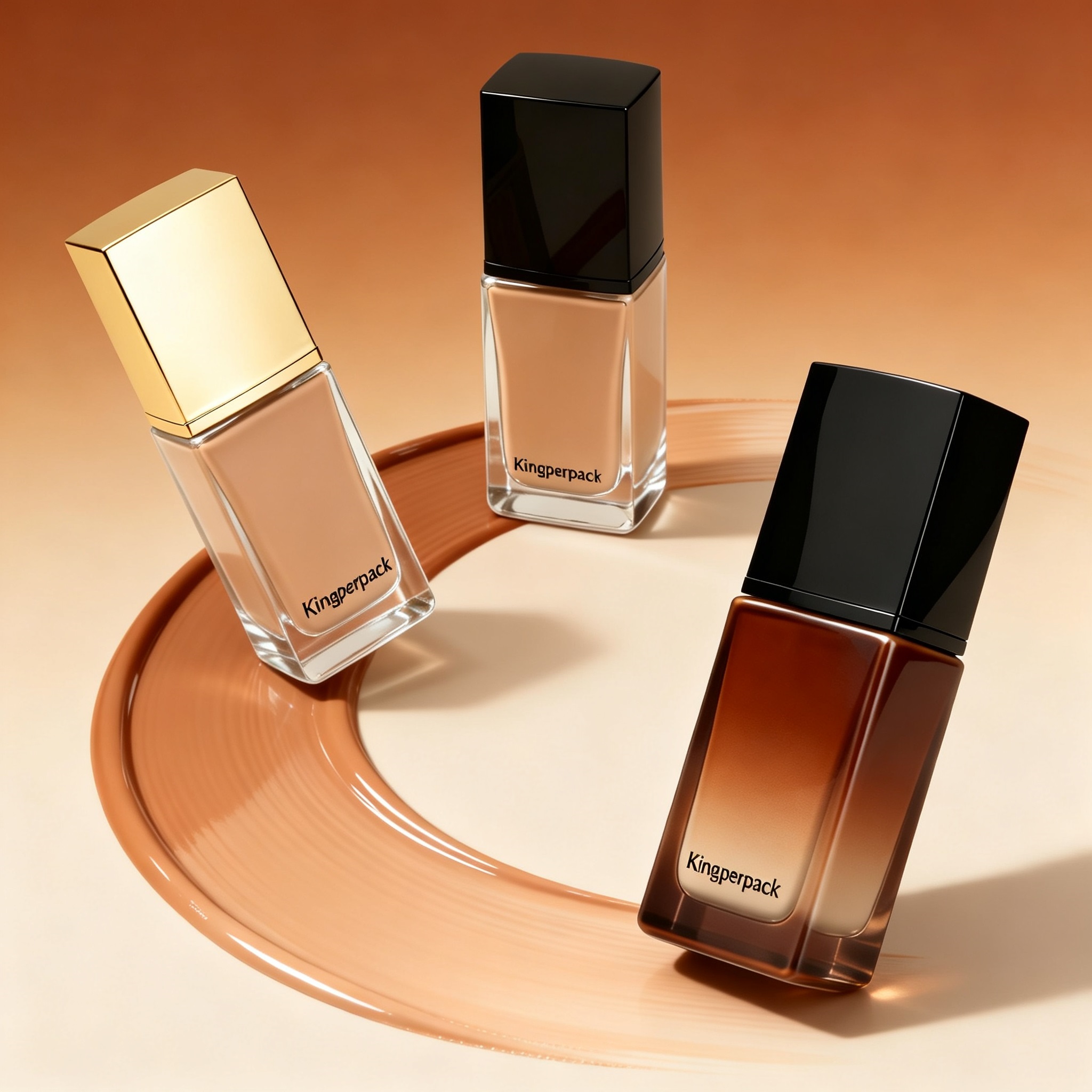 30‑40ml Square Recessed Glass Foundation Bottle