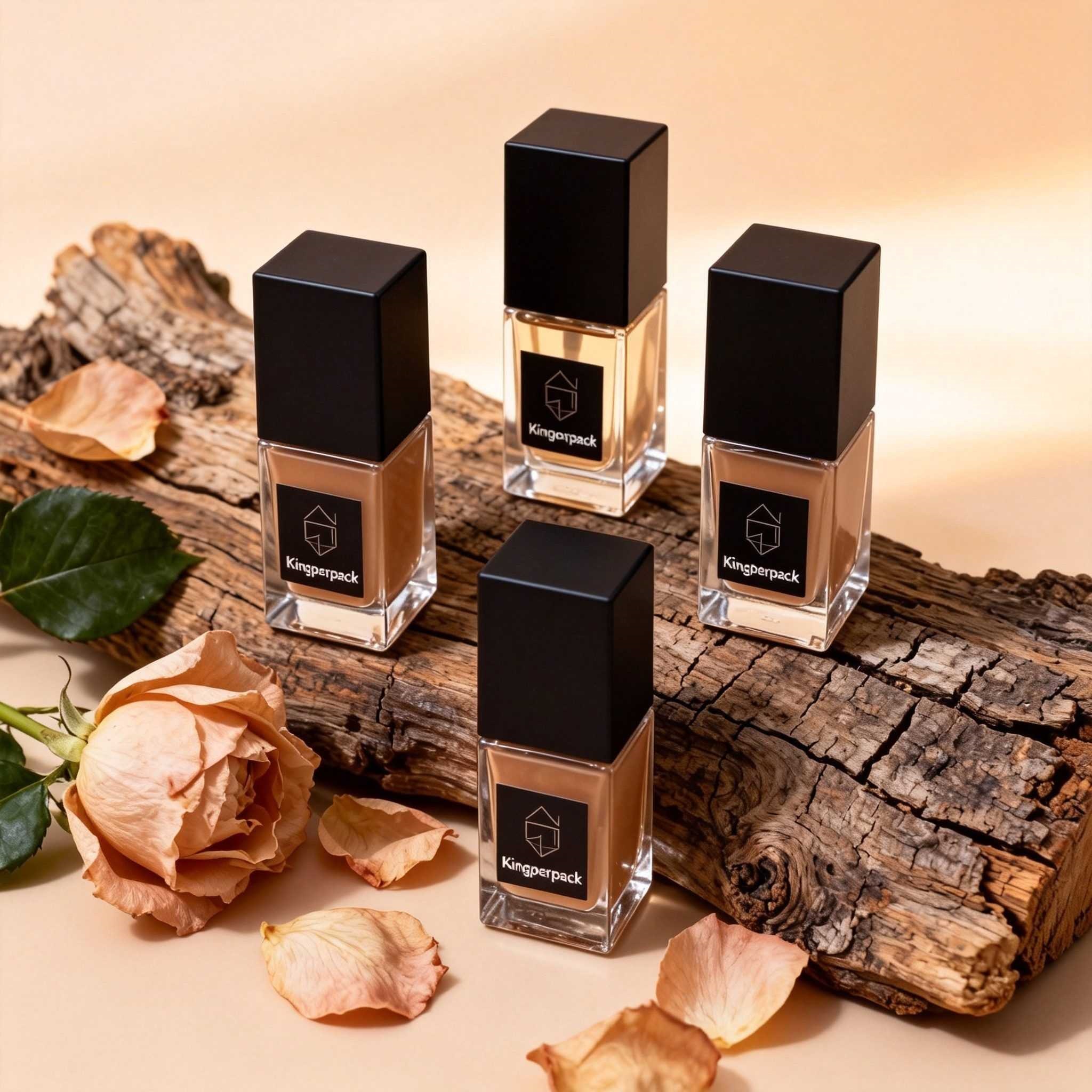 30‑35ml Classic Square Glass Foundation Bottle