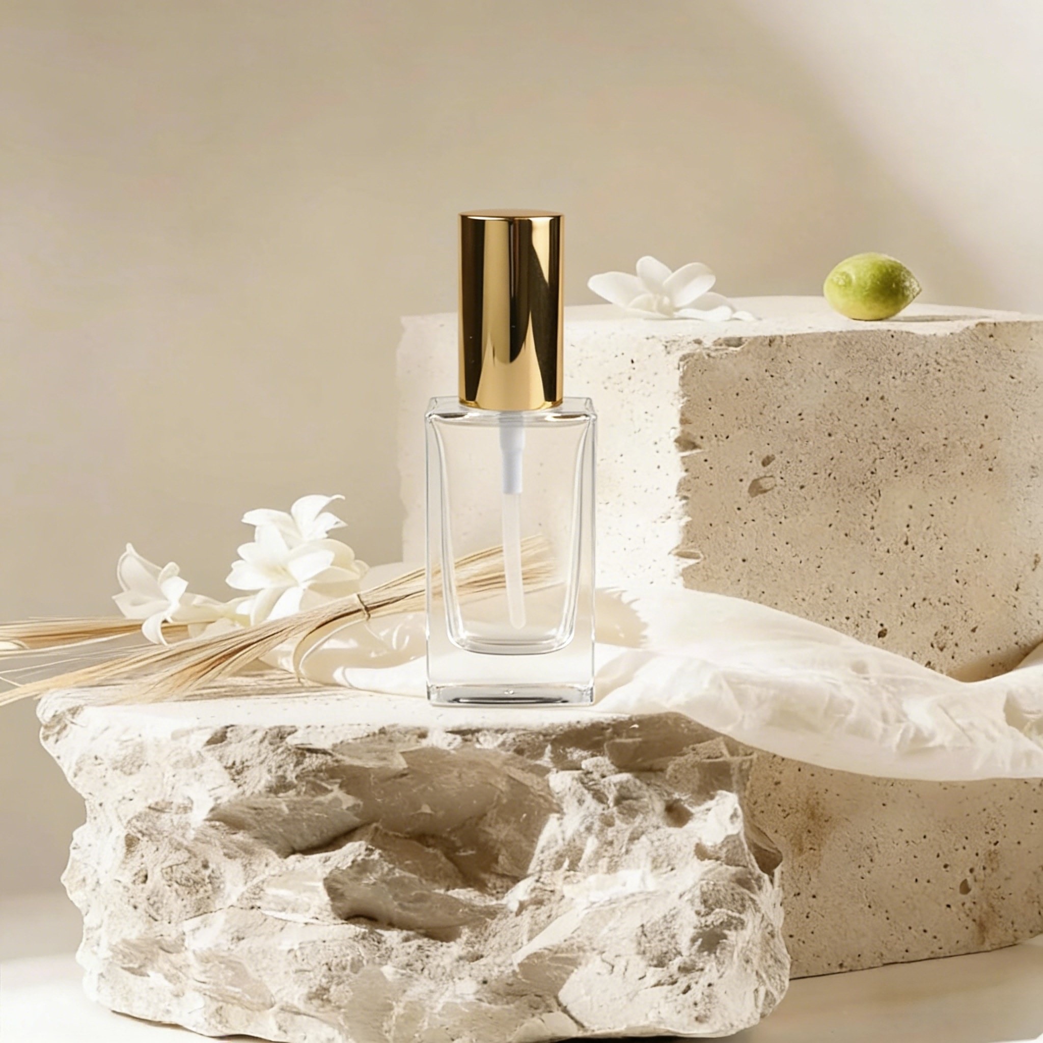 30‑40ml Slim Square Glass Foundation & Serum Bottle