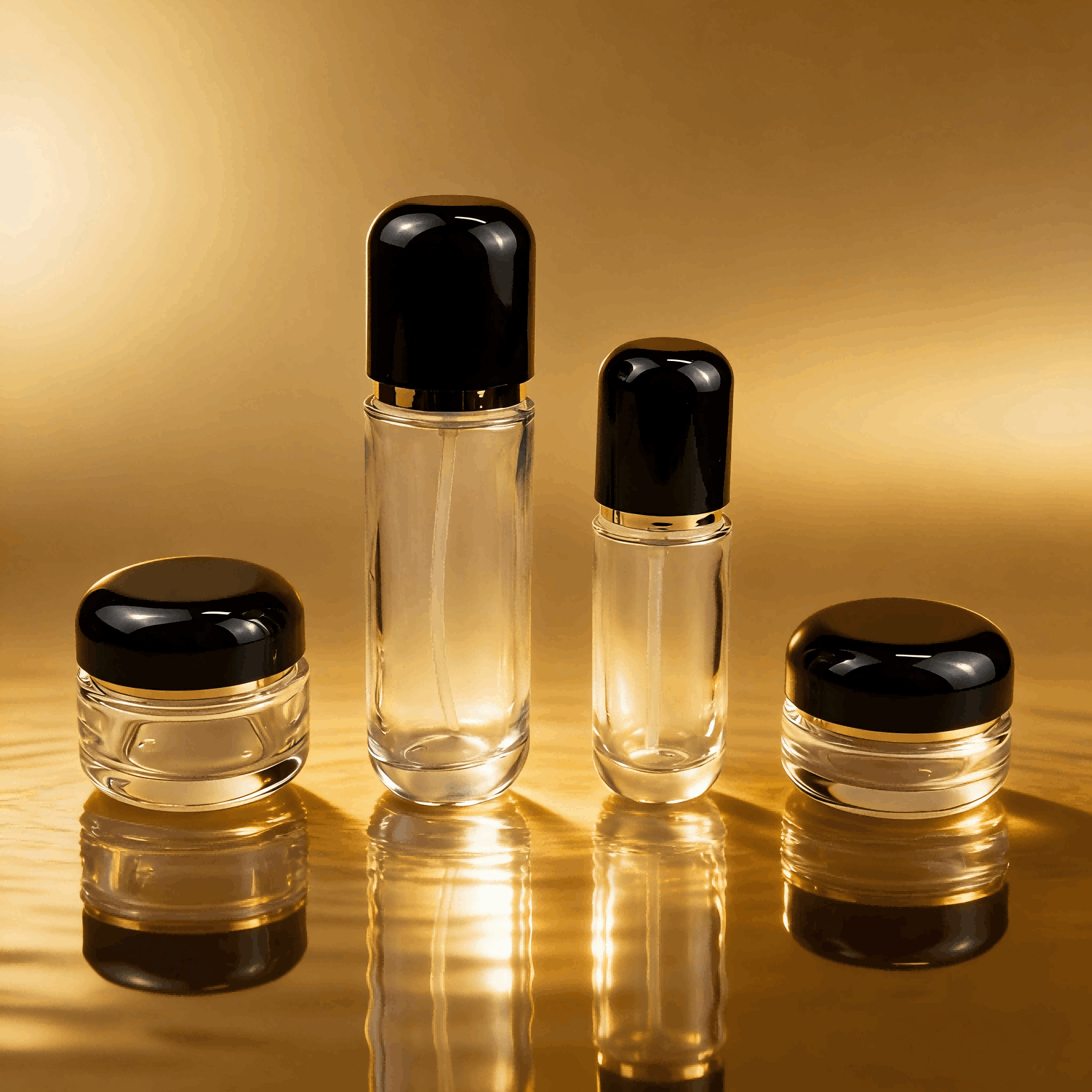 30‑120ml / 30‑50g Dome‑Cap Glass Bottle & Jar Set 
