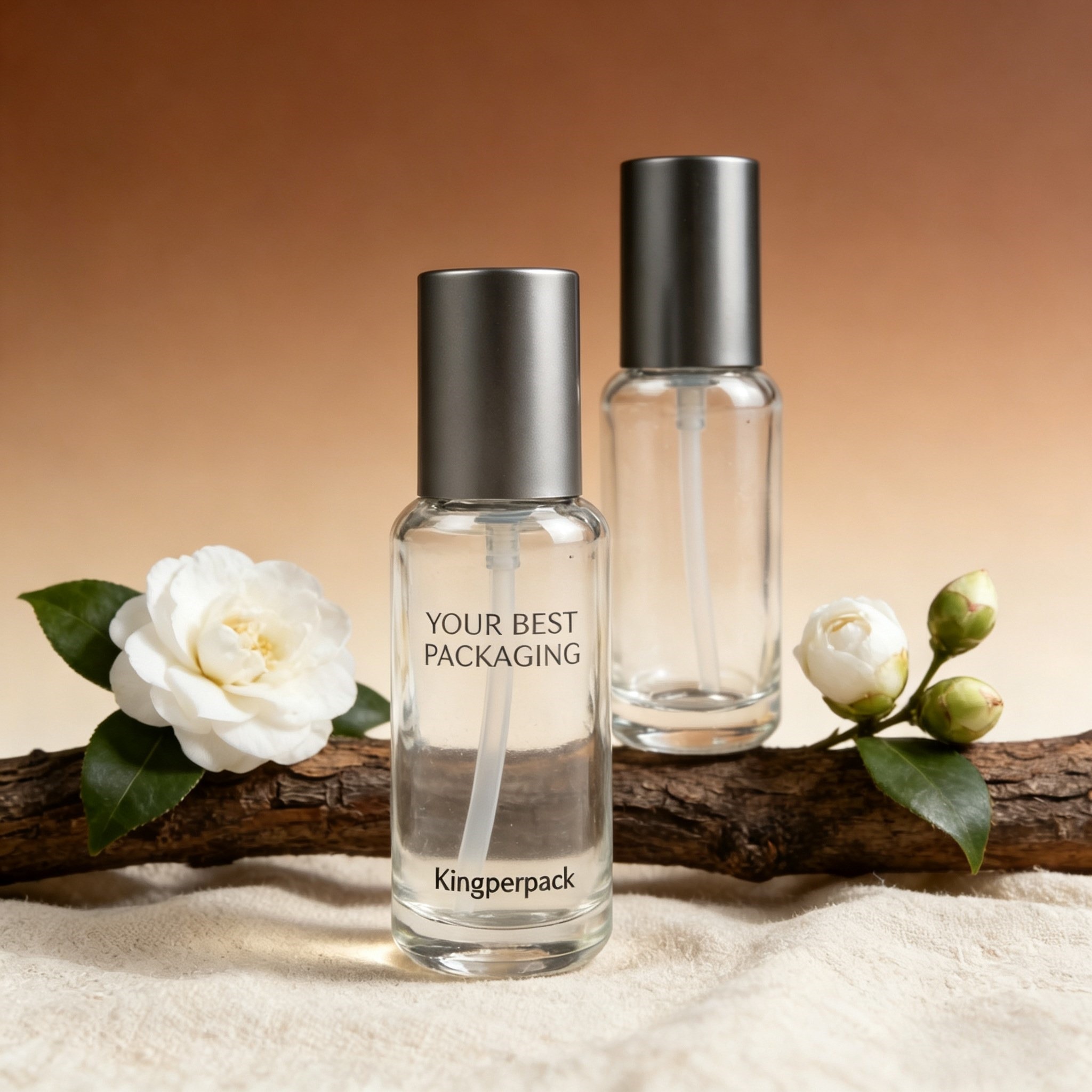 30‑80ml Round‑Shoulder Glass Pump Bottle 