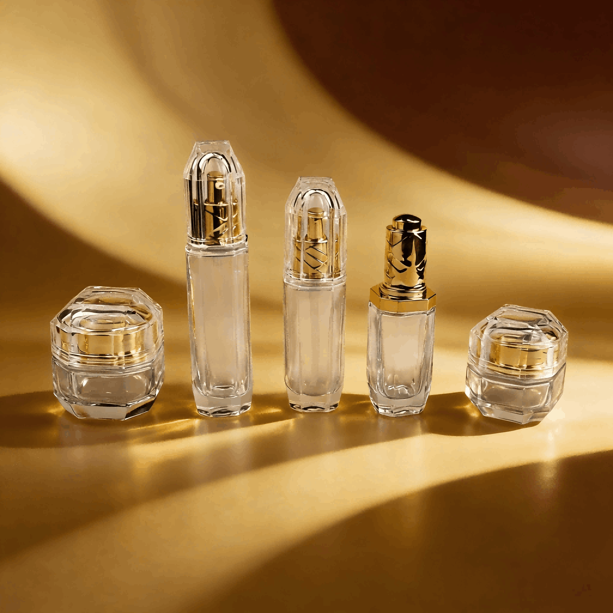 30‑100ml / 30‑50g Faceted Crystal Glass Set 