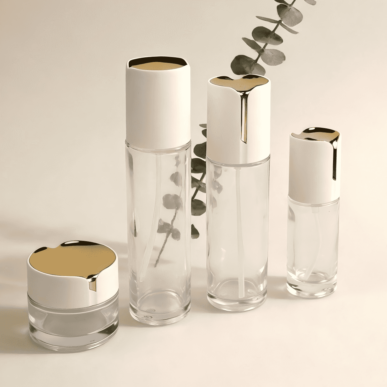 30‑120ml / 30‑50g Cylinder Glass Bottle & Jar Set