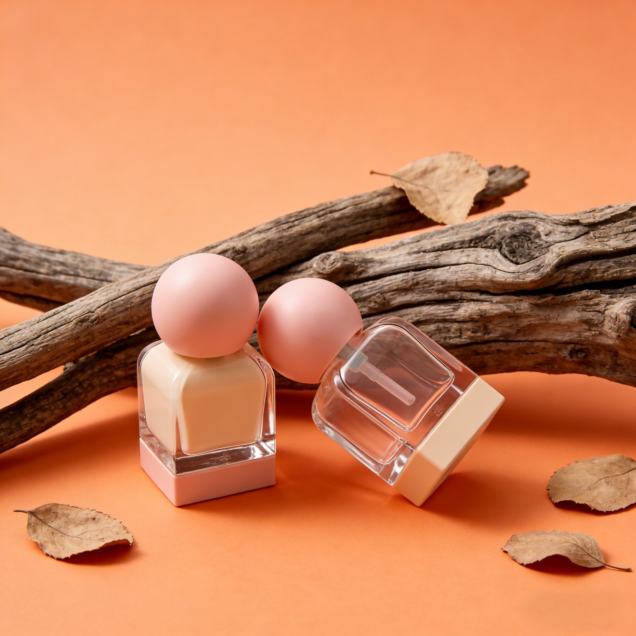 30‑50ml Square Perfume Glass Bottle With Ball Cap and Base Collar