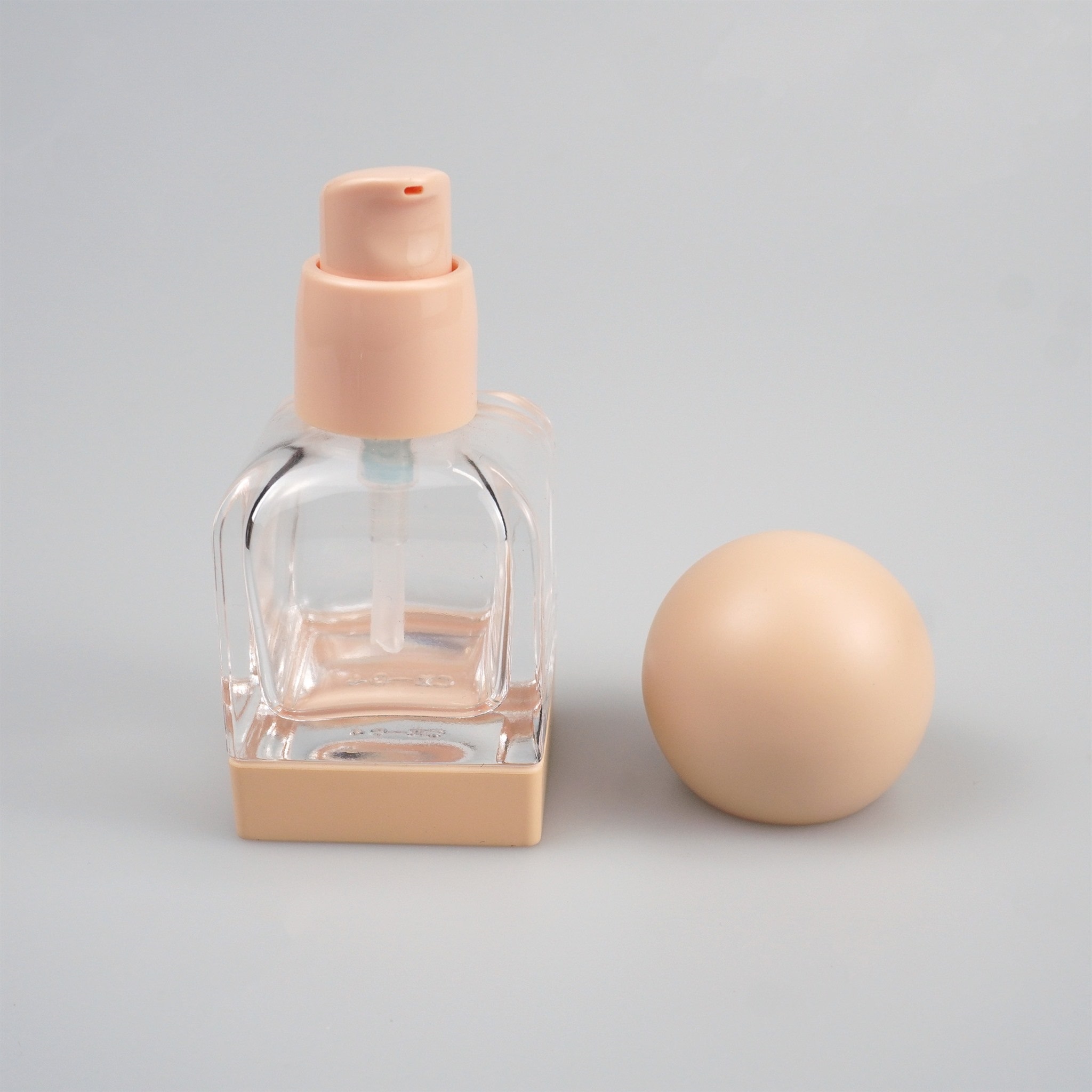 30‑50ml Square Perfume Glass Bottle With Ball Cap and Base Collar