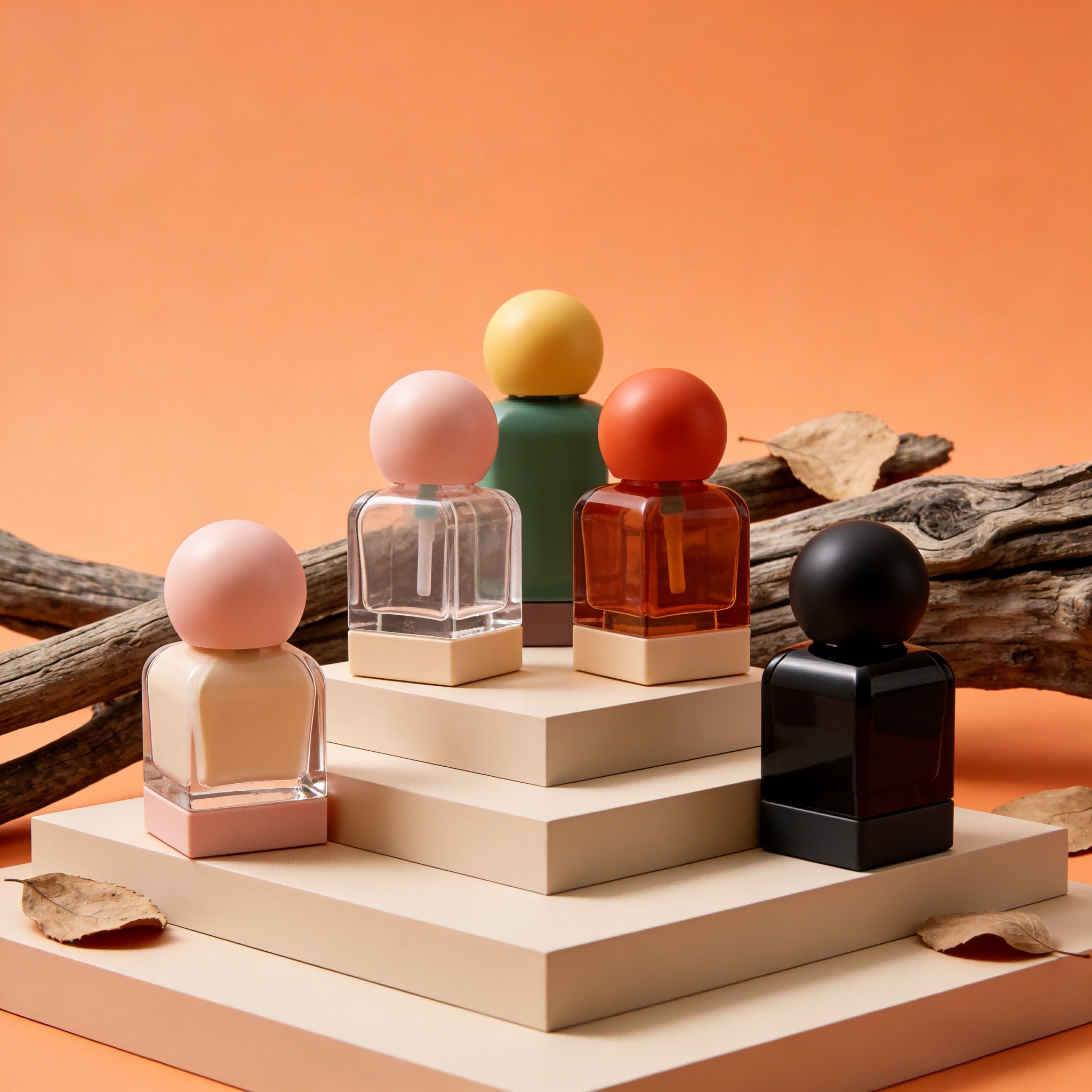 30‑50ml Square Perfume Glass Bottle With Ball Cap and Base Collar