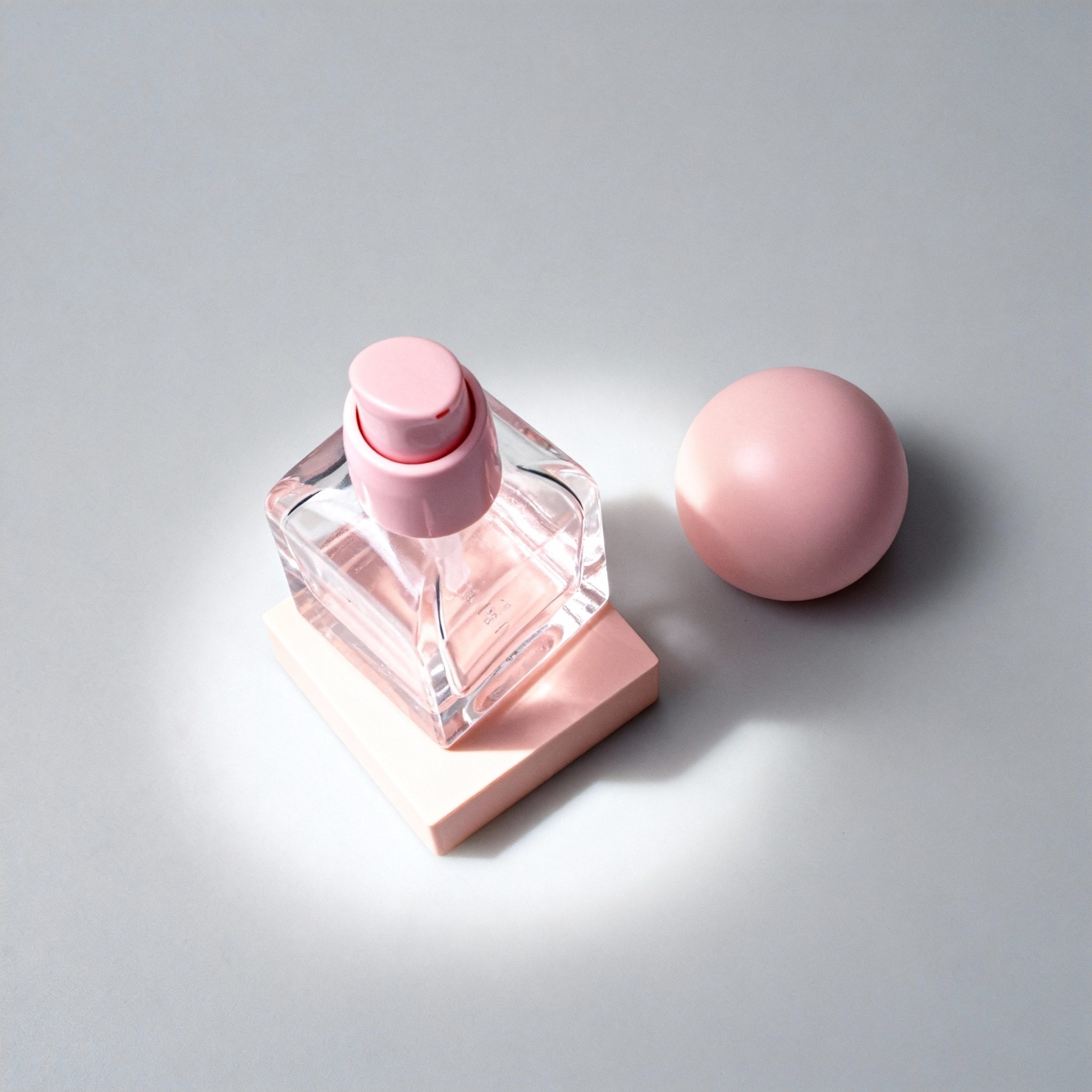 30‑50ml Square Perfume Glass Bottle With Ball Cap and Base Collar