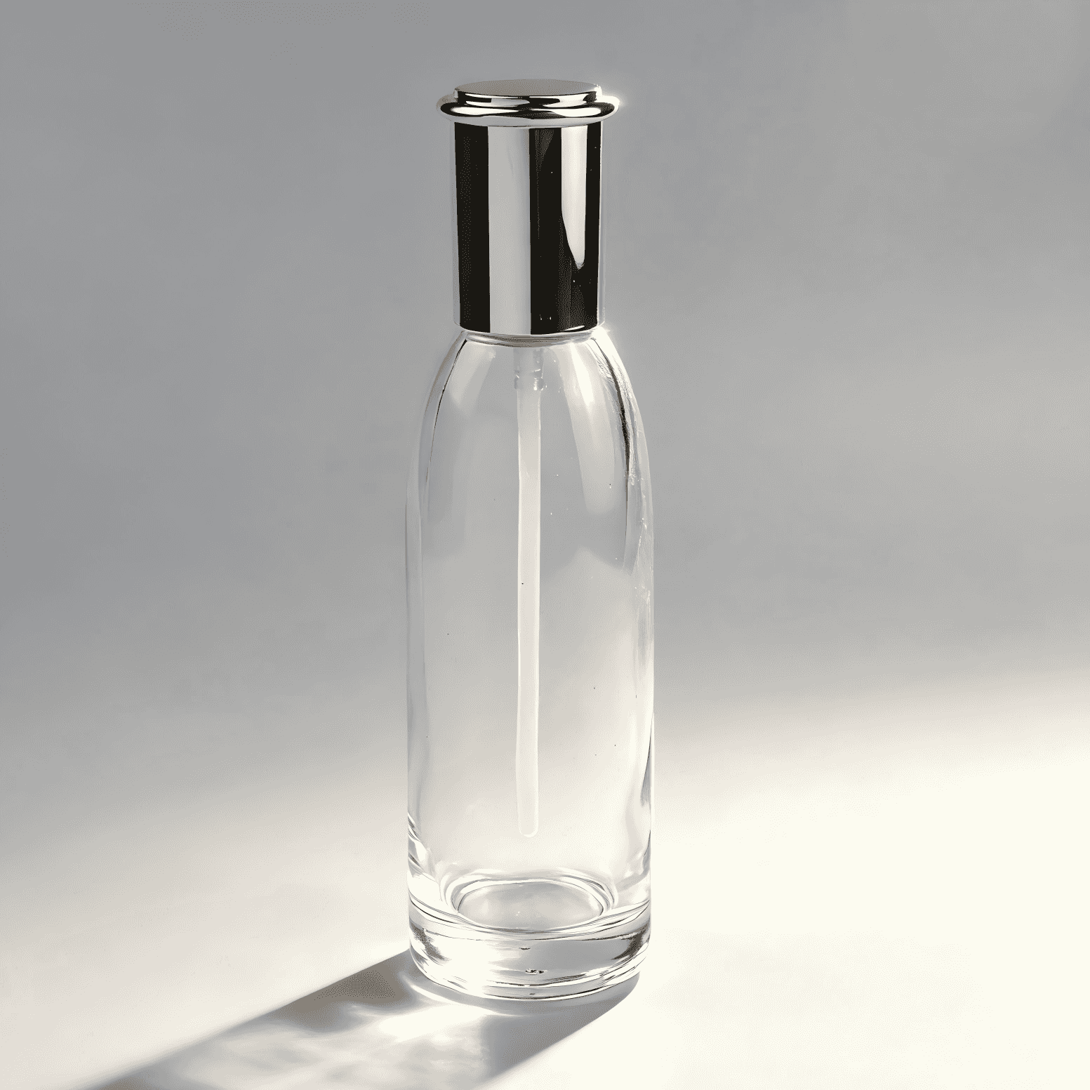 30‑100g/50‑150ml Skincare Glass Bottle Jar Set, Clear Glass with Silver Plated Cap
