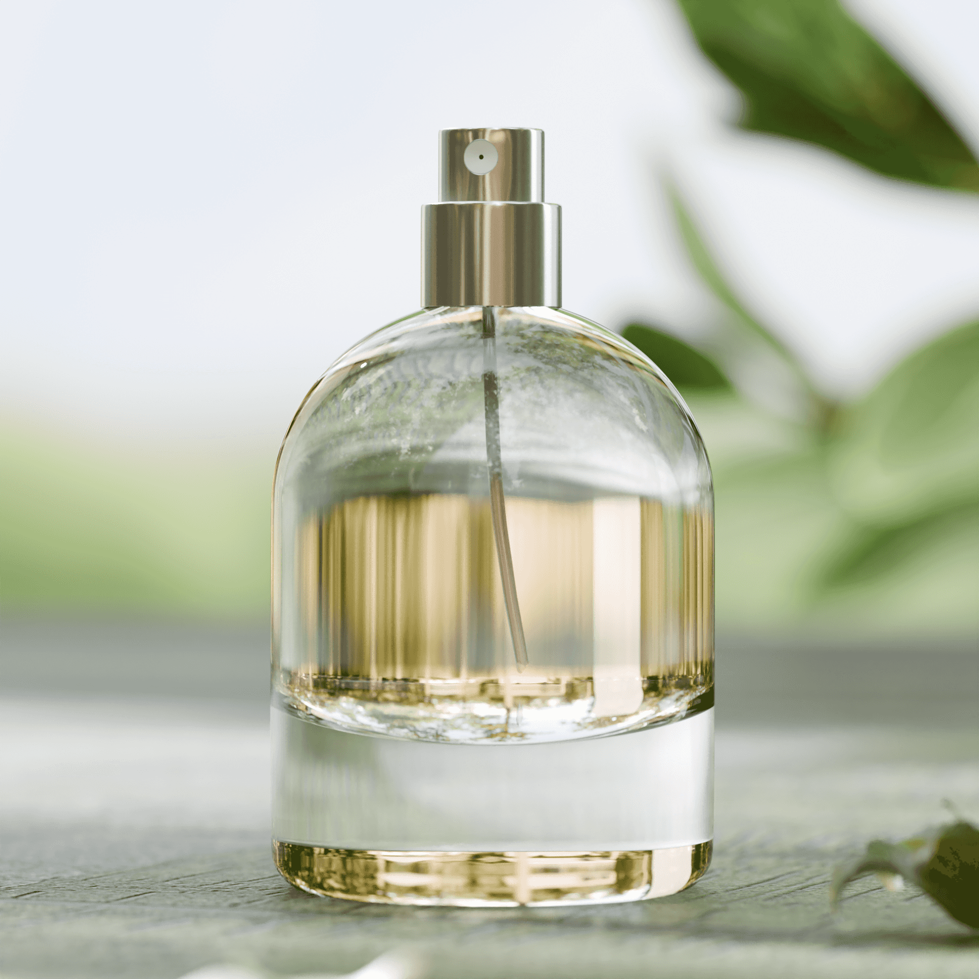50‑100ml Dome Top Heavy Bottom Clear Glass Perfume Bottle With Spray Pump