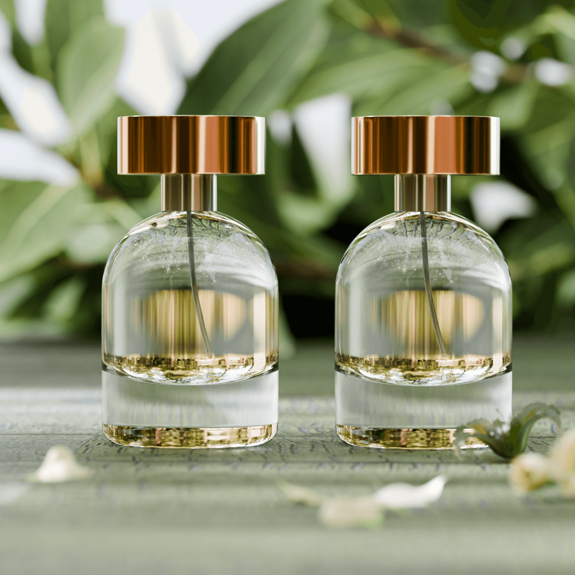 50‑100ml Dome Top Heavy Bottom Clear Glass Perfume Bottle With Spray Pump