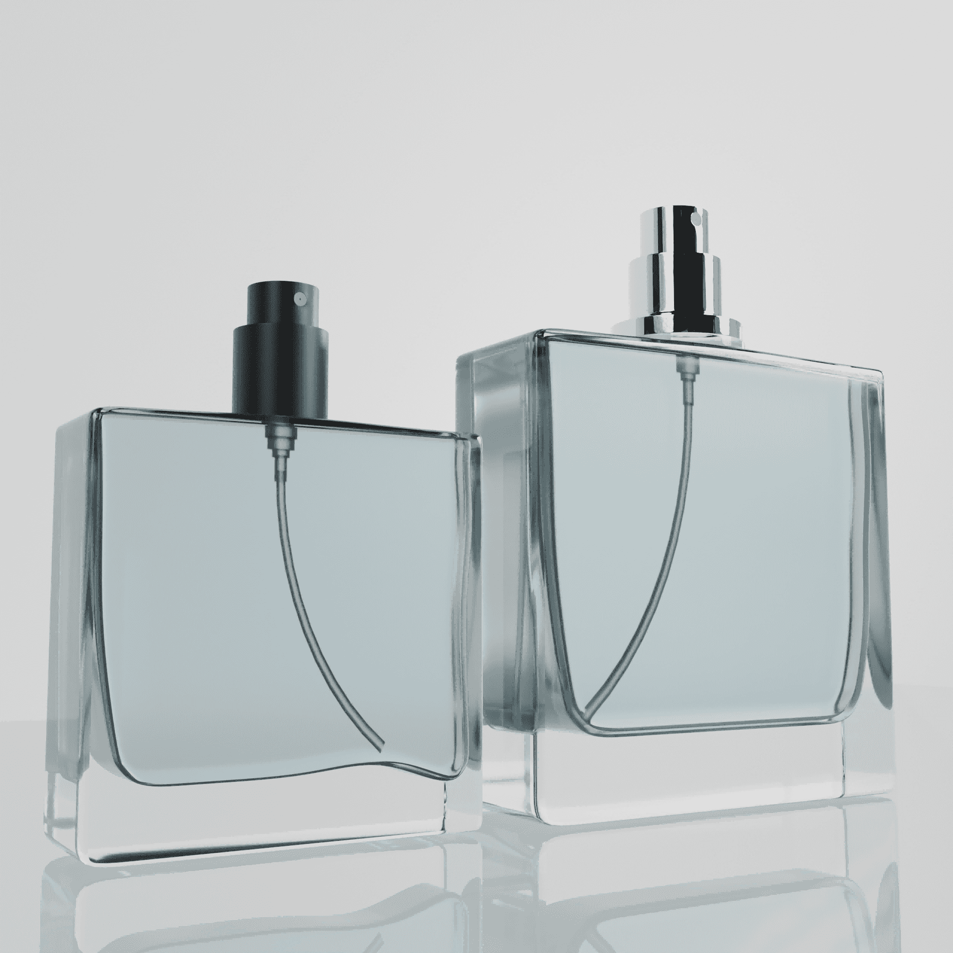 50‑100 ML Square Concave Panel Heavy Base Glass Perfume Spray Bottle