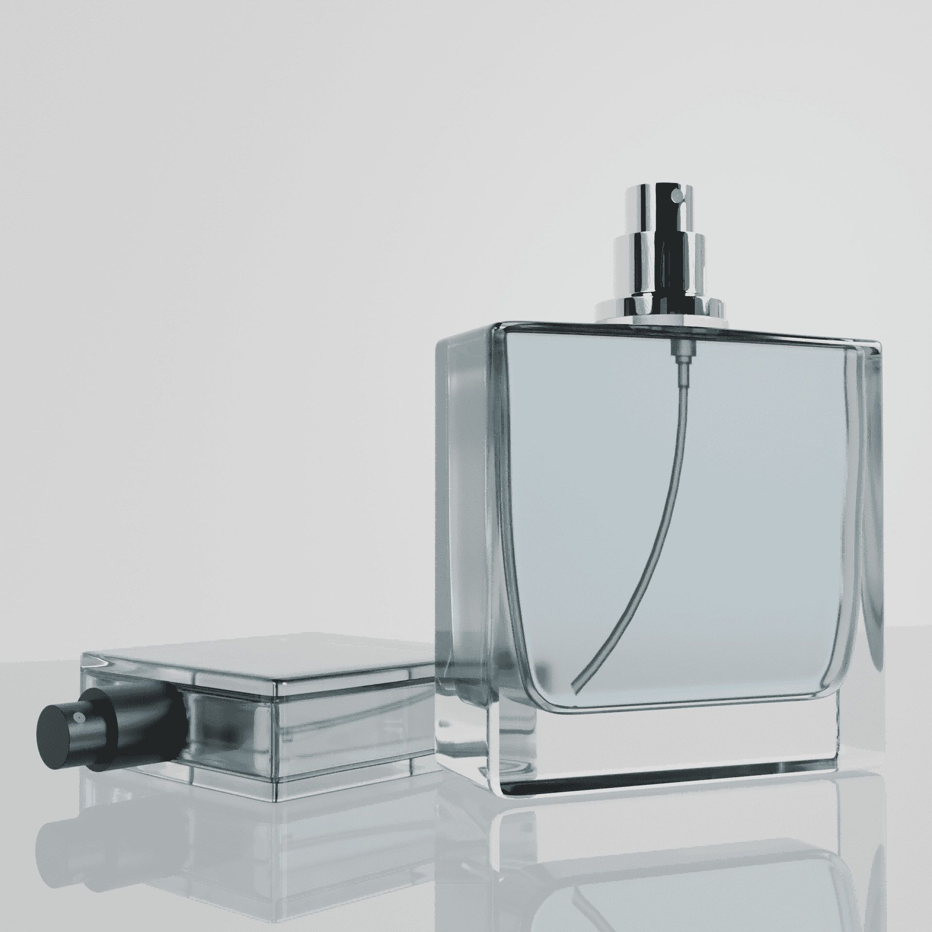 50‑100 ML Square Concave Panel Heavy Base Glass Perfume Spray Bottle
