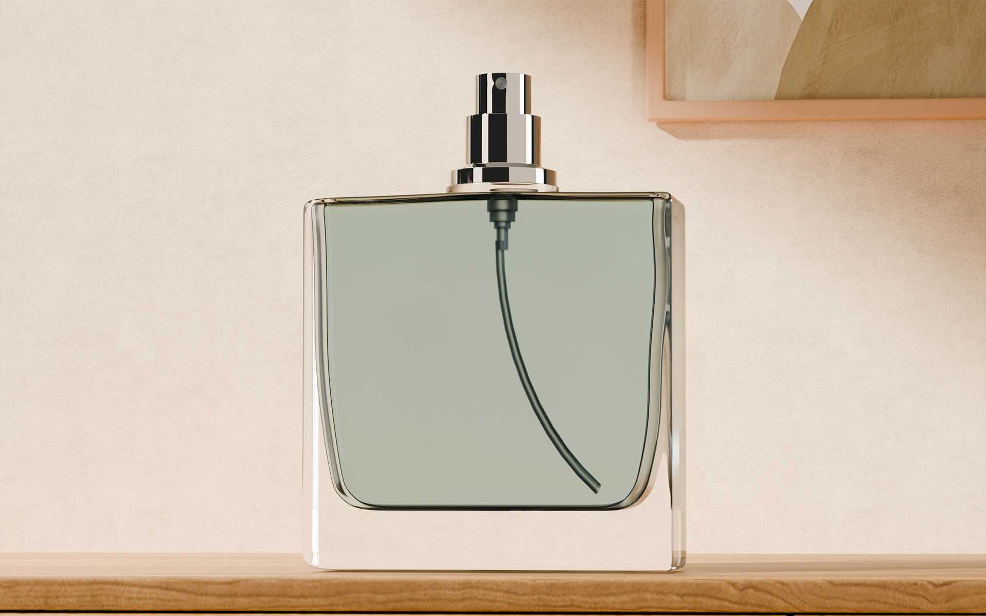50‑100 ML Square Concave Panel Heavy Base Glass Perfume Spray Bottle