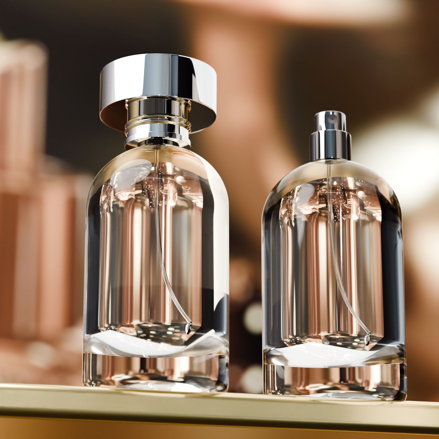 50‑100 ML Oval Rounded Shoulder Heavy Bottom Glass Perfume Bottle with Spray Pump