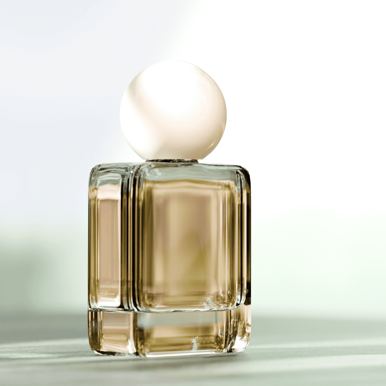 30‑100 ML Double‑Layer Square Heavy Base Perfume Glass Bottle with Ball Resin Cap