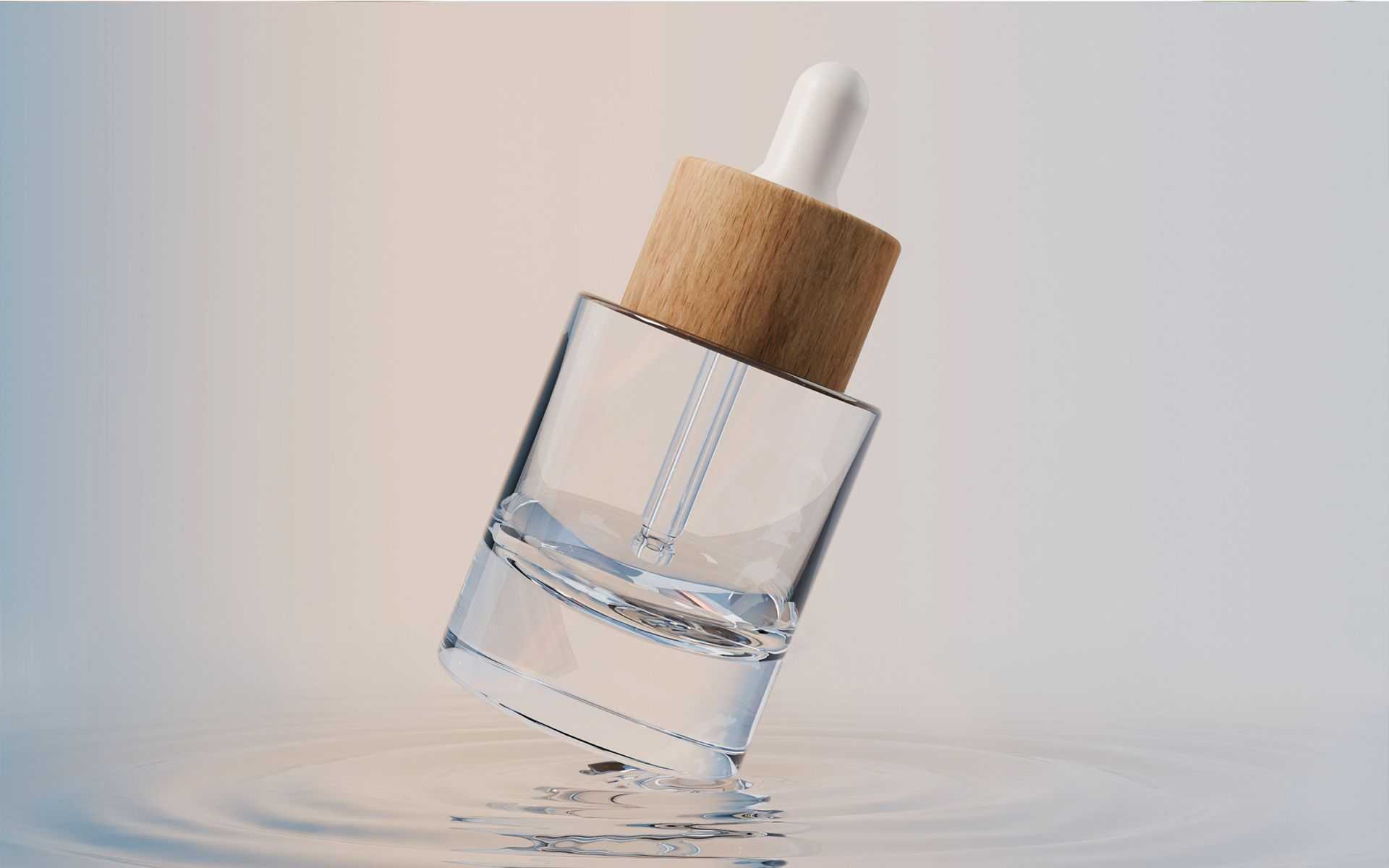 15‑50 ML Thick Wall Cylinder Clear Glass dropper Bottle with Wood Look dropper Cap