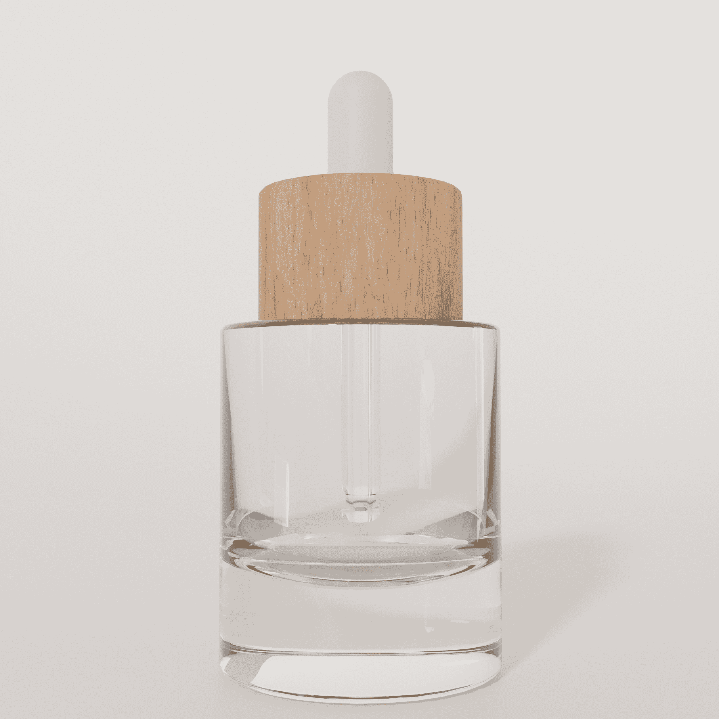 15‑50 ML Thick Wall Cylinder Clear Glass dropper Bottle with Wood Look dropper Cap
