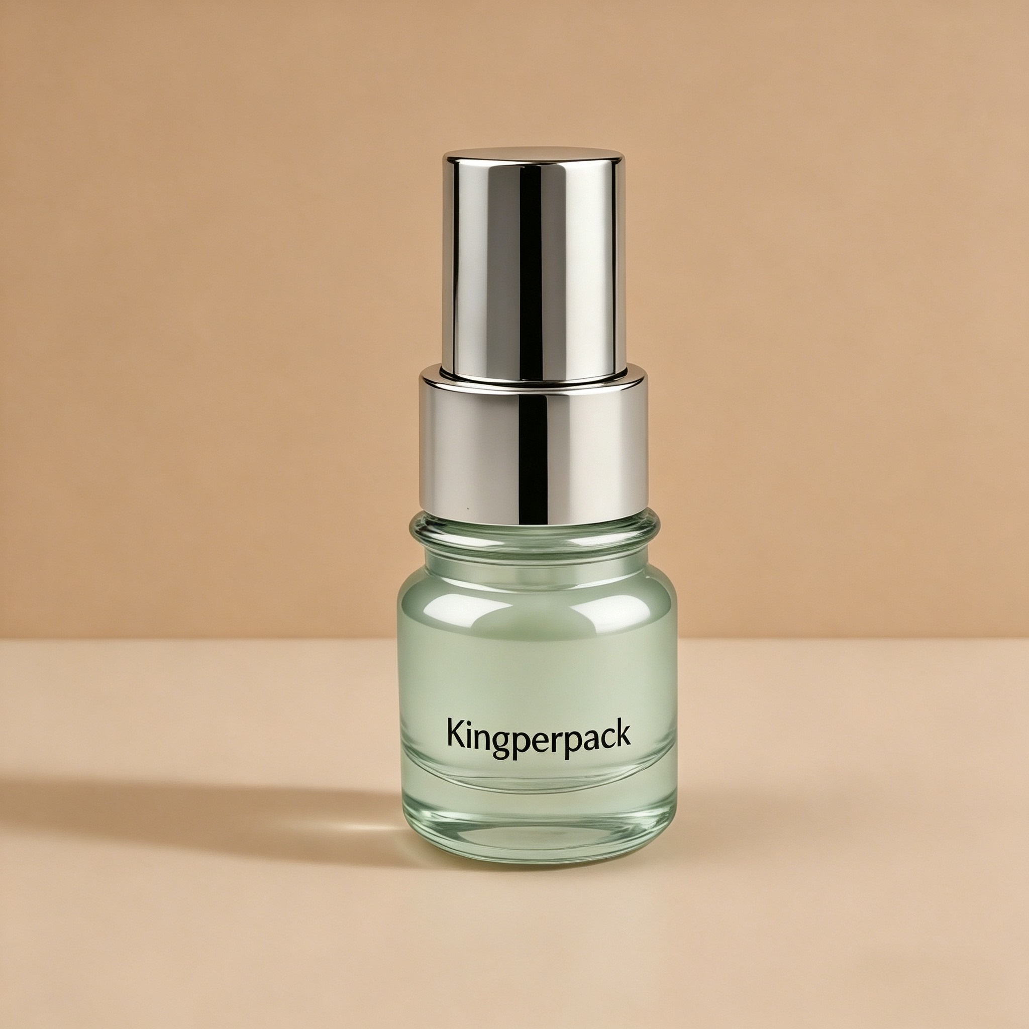 10‑30 ML Mini Short Round Shoulder Glass Pump Bottle for Serum & Foundation