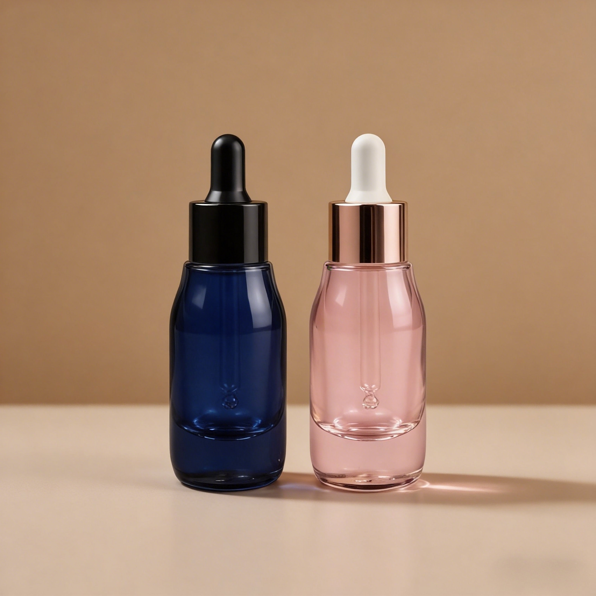 30‑50ML Minimalist Round Bulb Glass dropper Bottle for Face Serum & Essential Oil