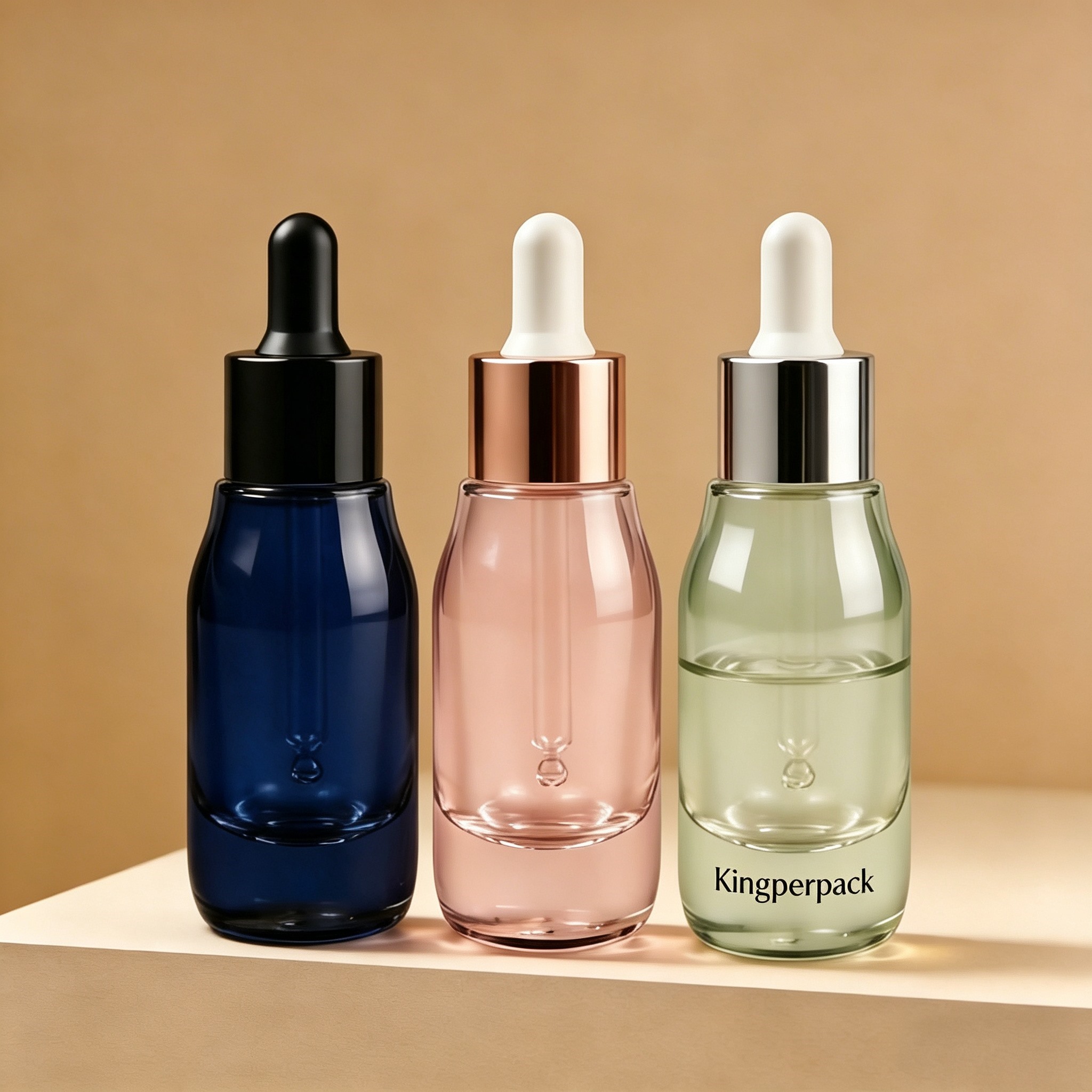 30‑50ML Minimalist Round Bulb Glass dropper Bottle for Face Serum & Essential Oil