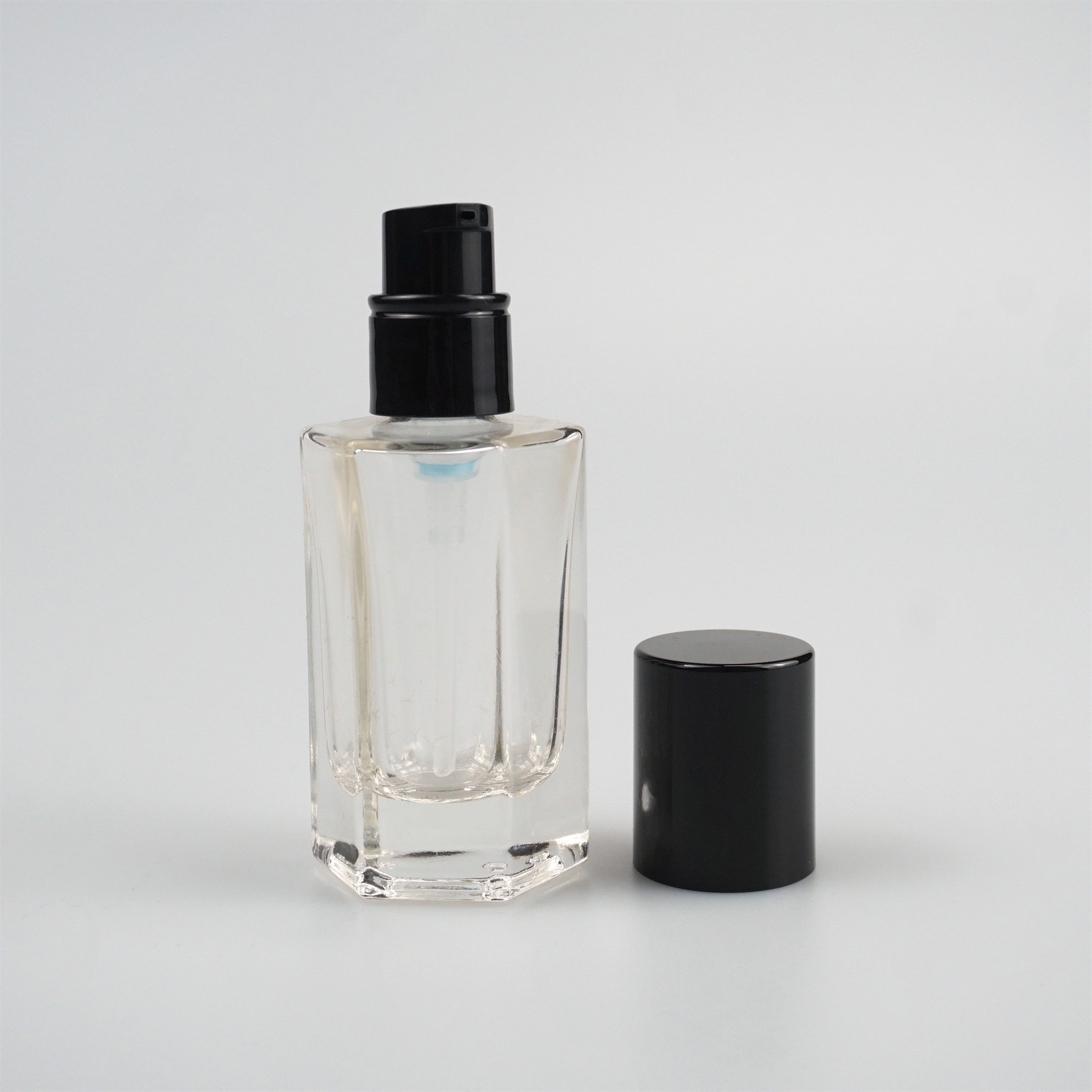50‑80ML Faceted Octagon Glass Lotion Bottle for Serum & Skin Care