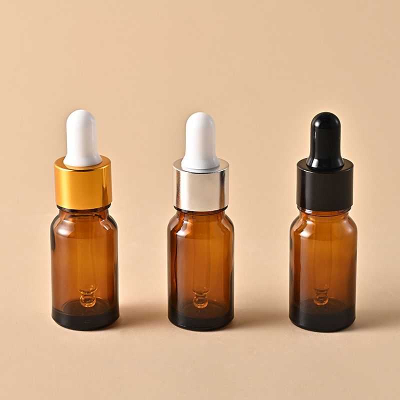 10‑50ML Amber & Black Cylindrical Essential Oil Glass Bottle